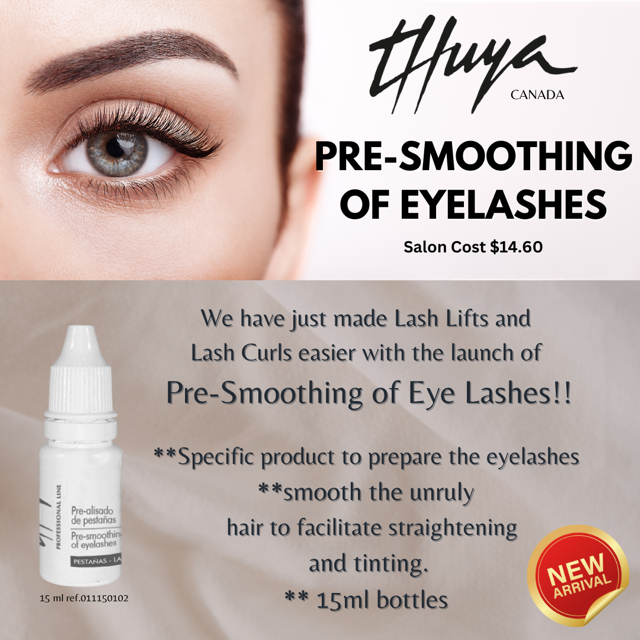 Thuya lash Pre-Smoothing Treatment in a 15ml bottle, used for conditioning and prepping lashes for lamination and shaping procedures.