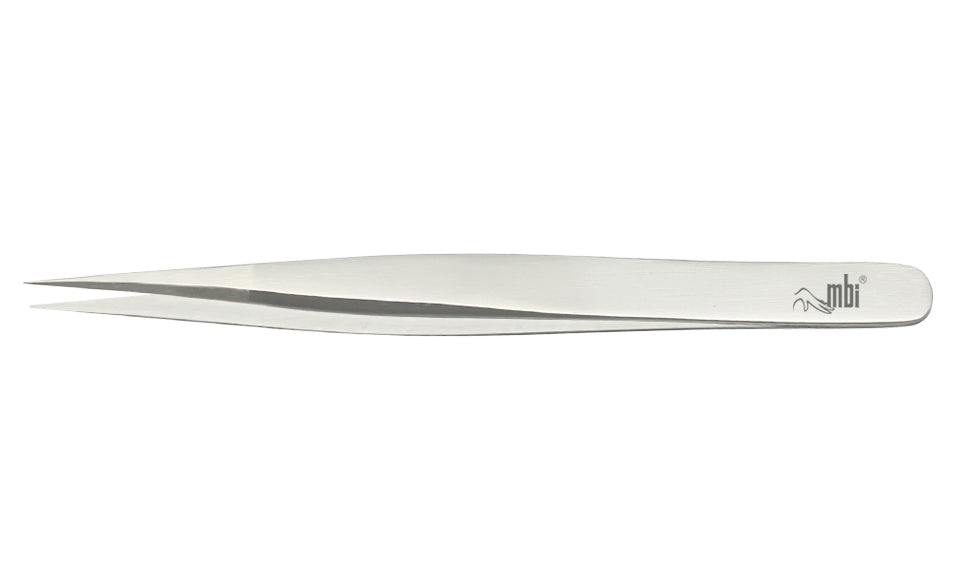 "Eyebrow Tweezer Fine Pointed by MBI with durable materials and a sharp tip, ideal for precise eyebrow grooming and shaping."