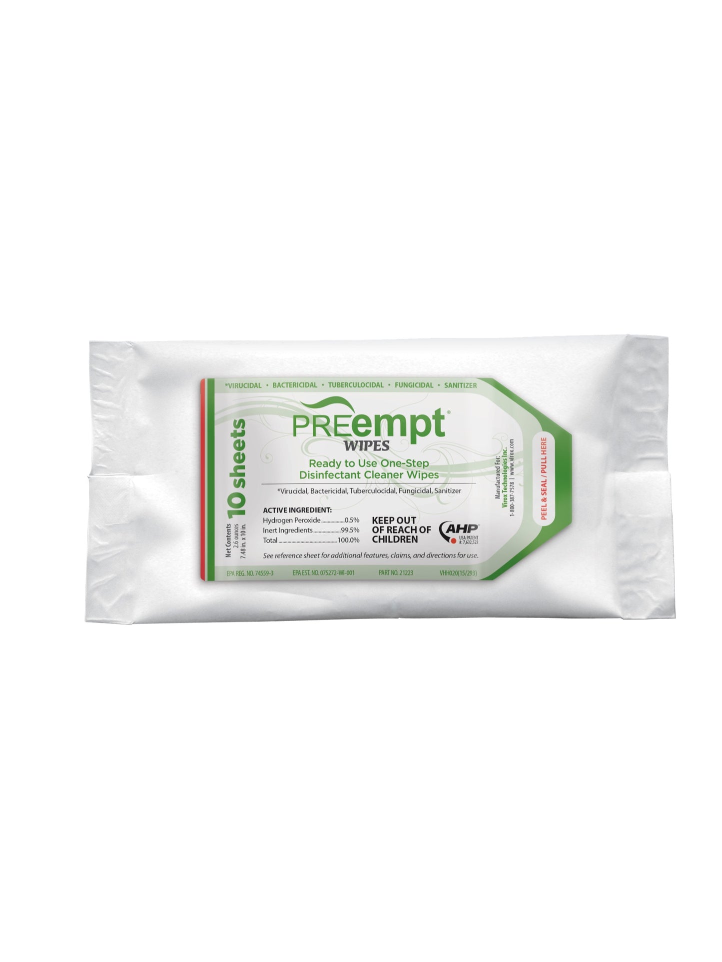 Preempt RTU Wipes in a convenient, easy-to-use container, designed for professional surface disinfecting. soft plastic container with sheets that all out from the top for refilling hard container