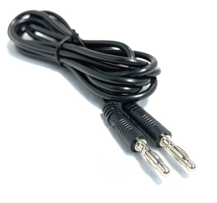 7 foot black electrode cord with banana plugs on either end - Black
