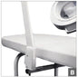 "White Magnifying Lamp Holder Libra for stable and secure lamp positioning. Onto treatment beds. "