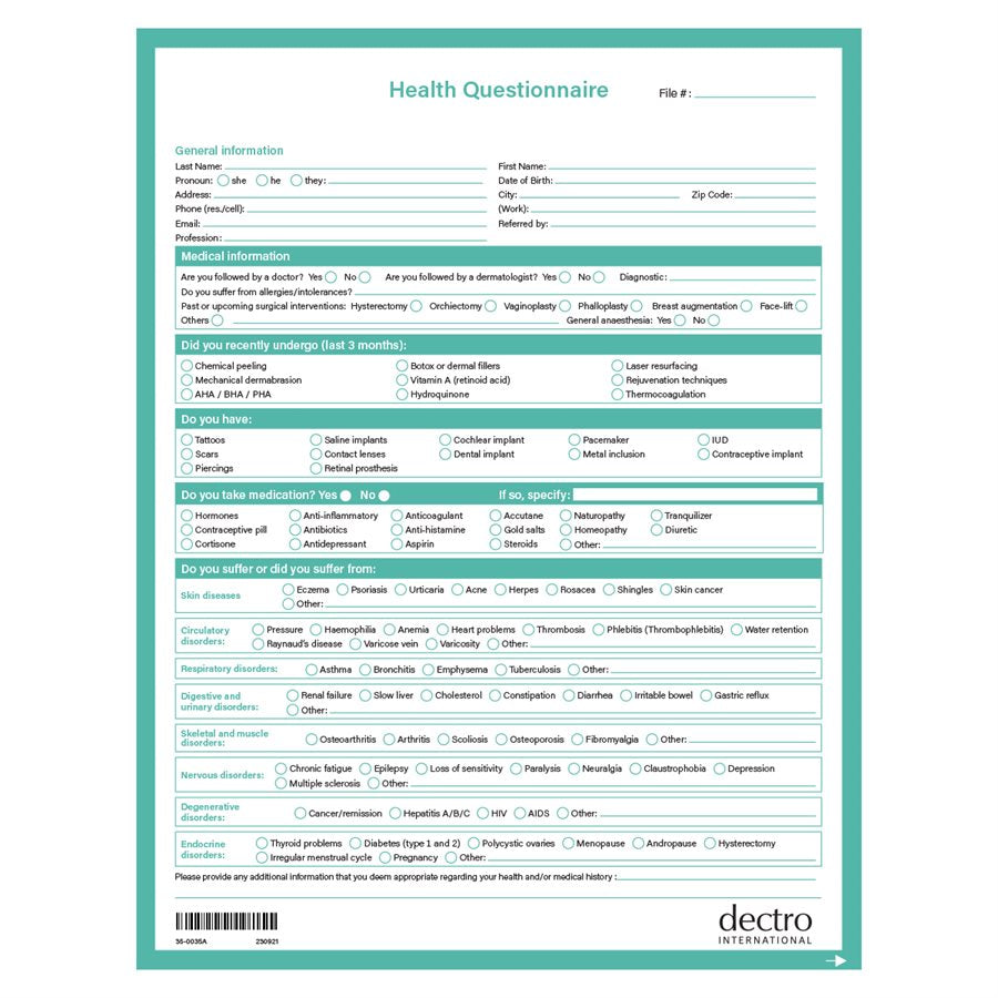 Health Questionnaire