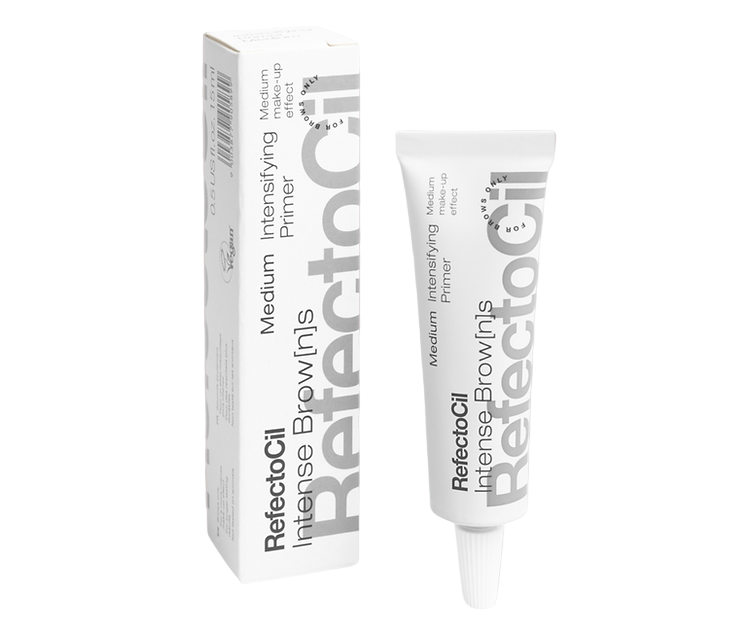 RefectoCil Intensifying Primer, enhancing lash and brow tinting results with deeper, even color application.
Lasts for up to 6 weeks
Dermatologically &amp; ophthalmologically tested
Semi-permanent make-up effect for fuller looking brows
Not tested on animals. White tube in a white box 
