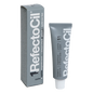 RefectoCil Tint in various shades. Each tube is color-coded to match the tint shade, and the packaging features the RefectoCil logo and product name in bold lettering. The tints are used for brow tinting and lash tinting services, offering a wide range of colors to suit different client preferences. The tubes are arranged on a clean, white background to emphasize the variety and high-quality of the product.Graphite Eyebrow tint 15 ml