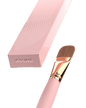 Brow Daddy Framework Master Brush, available in 2 options, for precise application in brow makeup and microblading, displayed on a clean, pink background , brush aside a bo