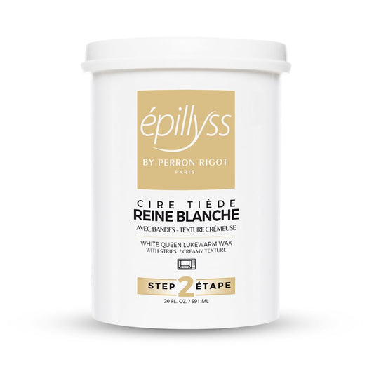 "Epillyss warm wax, tub that come in 10 scents, 591ml/20oz, ideal for professional waxing treatments with a pleasant fragrances this is white queen ."