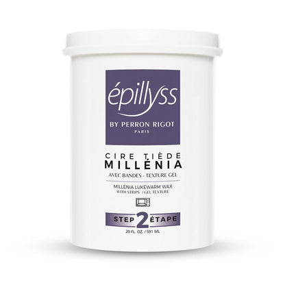 "Epillyss warm wax, tub that come in 10 scents, 591ml/20oz, ideal for professional waxing treatments with a pleasant fragrances this is millenia."