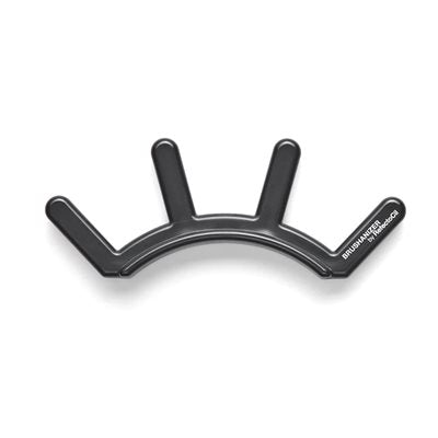 RefectoCil Brushanizer by A & E Beauty Supplies, a hygienic and decorative tool organizer for brow and lash professionals. A black eyebrow shaped holder for brushes.