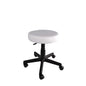 "White leatherette Telesta 200 air lift stool with adjustable height for beauty professionals in salons and spas."