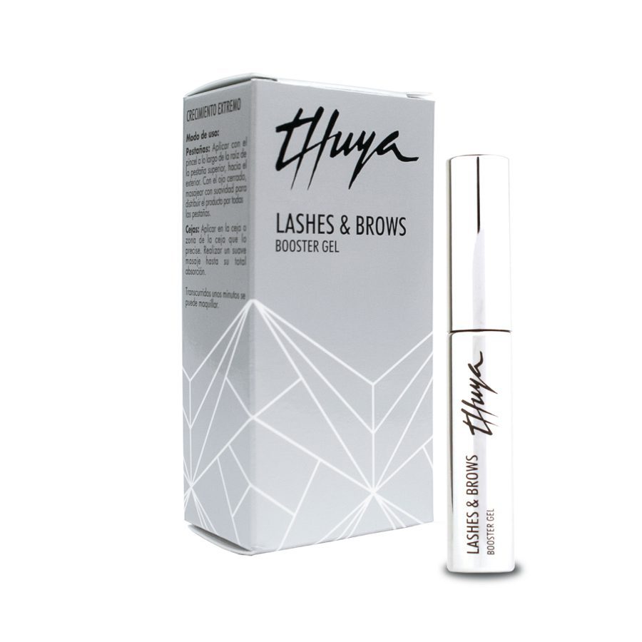 Thuya New Lash & Brow Booster Gel - A & E Beauty Supplies. Silver package with white background