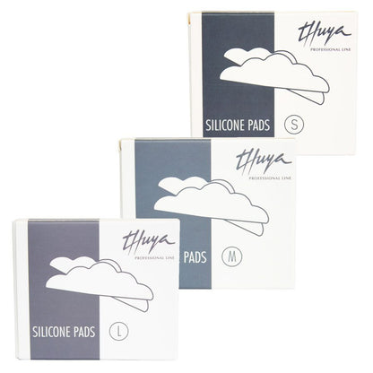 A set of Thuya Silicone Pads, flexible and durable, designed for precise lash lifting and curling treatments, displayed on a clean, neutral background.